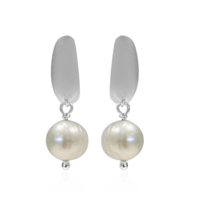 Orecchini in argento con Perla d'Acqua Dolce Bianca (Joias do Paraíso)