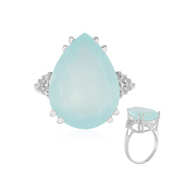 Anello in argento con Calcedonio Acqua