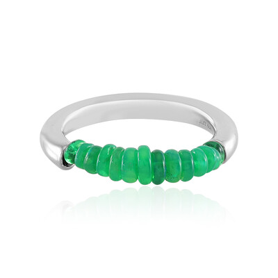 Anello in argento con Opale Verde dell'Etiopia