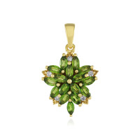 Ciondolo in argento con Diopside Russo