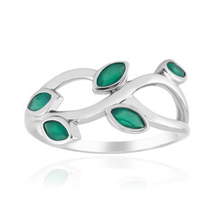 Anello in argento con Onice Verde