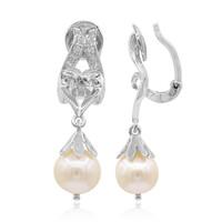 Orecchini con chiusura a clip in argento con Perla di Acqua Dolce (TPC)