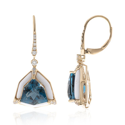 Orecchini in oro con Topazio Blu Londra (CIRARI)