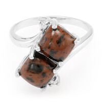 Anello in argento con Ossidiana Mogano