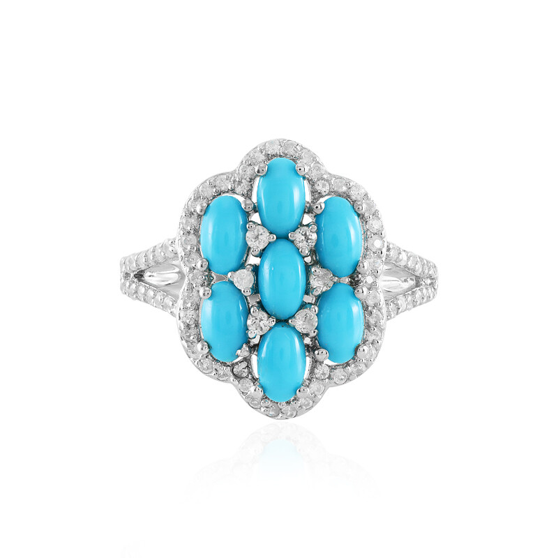 Anello Solitario In Argento 925 Con Turchese Santa Rosa Naturale &ndash; Fatto A Mano, Misura 8