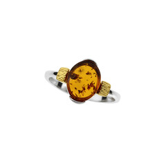 Anello in argento con Ambra Baltica