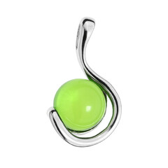 Ciondolo in argento con Ambra Verde Colombiana