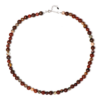 Collana in argento con Diaspro Arcobaleno