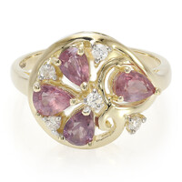 Anello in oro con Zaffiro Padparadscha (non riscaldato)