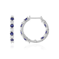 Orecchini in argento con Zaffiro Blu del Madagascar