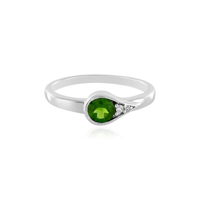 Anello in argento con Diopside Russo