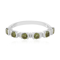 Anello in argento con Moldavite