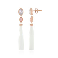 Orecchini in argento con Calcedonio Bianco (KM by Juwelo)