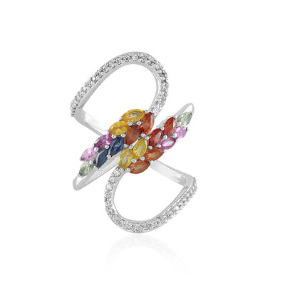 Anello in argento con Zaffiro Fancy (de Melo)