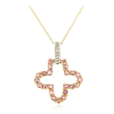 Collana in oro con Zaffiro Padparadscha (non riscaldato) (AMAYANI)