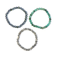 Bracciale con Diaspro Reticolato Nero