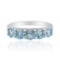 Anello in argento con Topazio Blu Svizzero