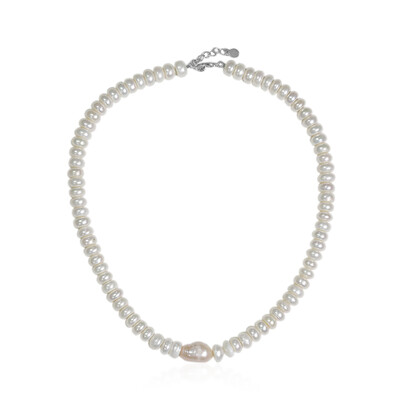 Collana in argento con Perla d'Acqua Dolce Pesca (TPC)