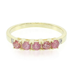 Anello in oro con Zaffiro Padparadscha (non riscaldato)