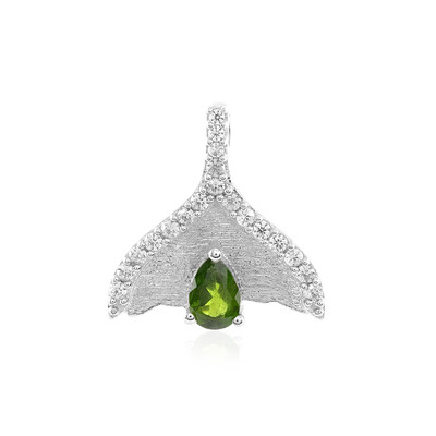 Ciondolo in argento con Diopside Russo