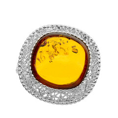Anello in argento con Ambra Baltica