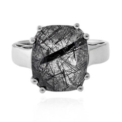 Anello in argento con Quarzo Rutilato Nero