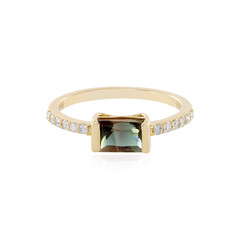 Anello in oro con Pietra del Sole dell'Oregon (AMAYANI)