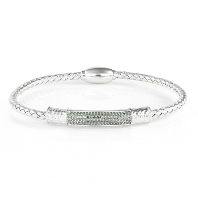 Bracciale in argento con Diamante Verde