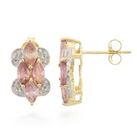 Orecchini in oro con Zaffiro Padparadscha (non riscaldato) (AMAYANI)