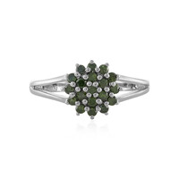 Anello in argento con Diamante Verde I3