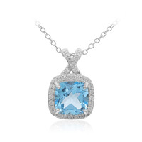 Collana in argento con Topazio Blu Svizzero
