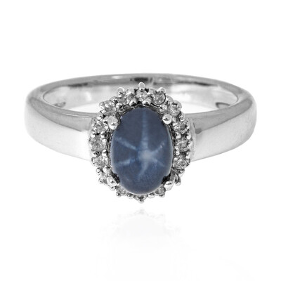 Anello in argento con Zaffiro Stellato Blu