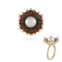Anello in argento con Perla d'Acqua Dolce Bianca (Adela Silber)