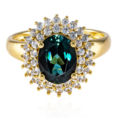 Anello in oro con Indicolite Brasiliana