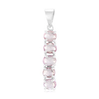 Ciondolo in argento con Zaffiro Ceylon Rosa