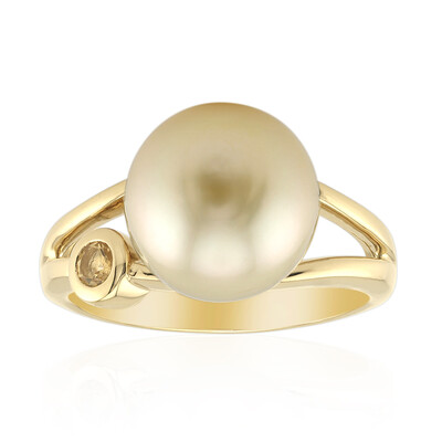 Anello in argento con Perla Dorata dei Mari del Sud Kabira (TPC)