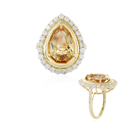 Anello in oro con Pietra del Sole dell'Oregon (AMAYANI)