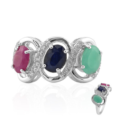 Anello in argento con Smeraldo Brasiliano