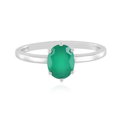Anello in argento con Onice Verde