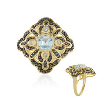 Anello in argento con Topazio Blu Cielo