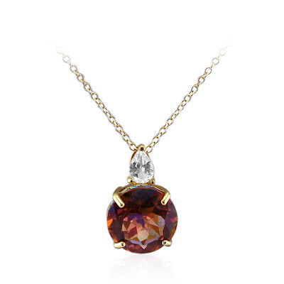 Collana in argento con Quarzo Mistico Cognac