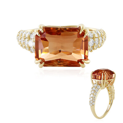 Anello in oro con Pietra del Sole dell'Oregon (AMAYANI)
