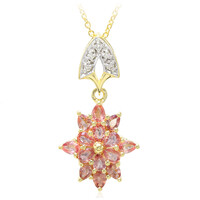 Collana in oro con Zaffiro Padparadscha (non riscaldato) (AMAYANI)