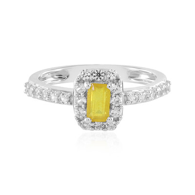 Anello in argento con Zaffiro Giallo del Madagascar