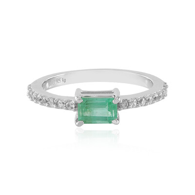 Anello in argento con Smeraldo Colombiano