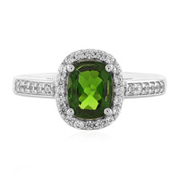 Anello in argento con Diopside Russo