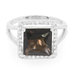 Anello in argento con Quarzo Fumè