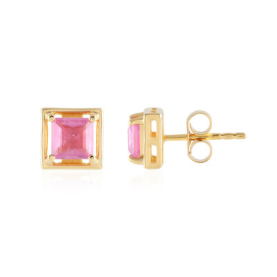 Orecchini in argento con Zaffiro Rosa del Madagascar