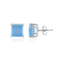 Orecchini in argento con Calcedonio Blu