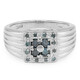 Anello da uomo placcato in platino con Diamante Fancy